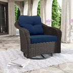 Sedia a dondolo da esterno in vimini/rattan UPTIOT con cuscini