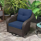 Sedia a dondolo da esterno in vimini/rattan UPTIOT con cuscini