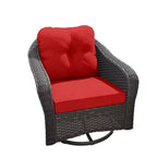 Sedia a dondolo da esterno in vimini/rattan UPTIOT con cuscini
