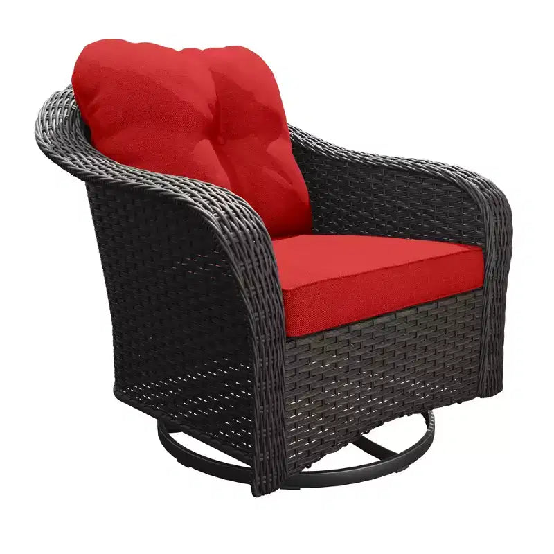 Sedia a dondolo da esterno in vimini/rattan UPTIOT con cuscini