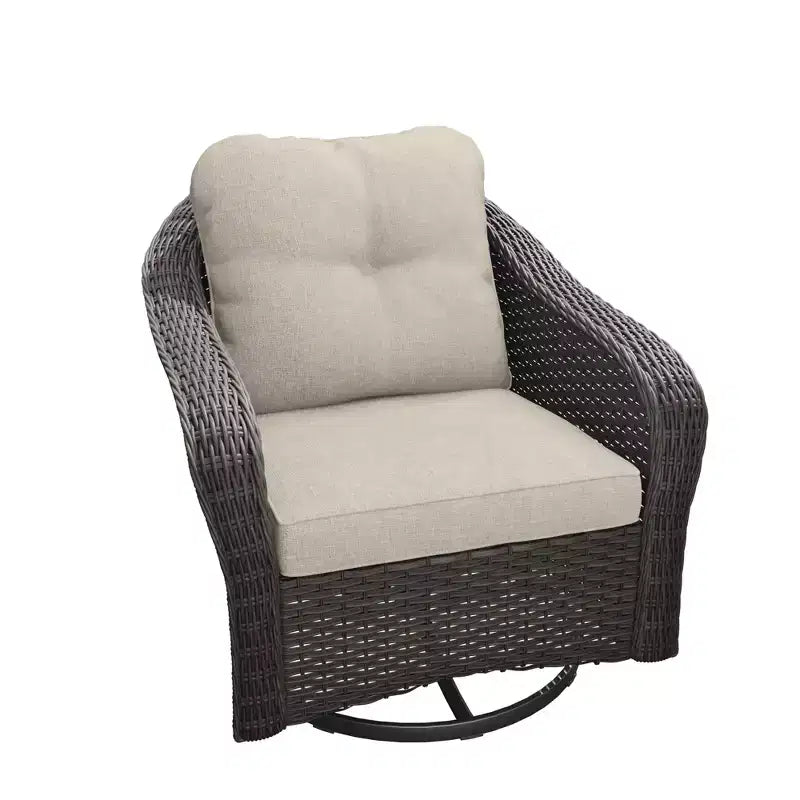 Sedia a dondolo da esterno in vimini/rattan UPTIOT con cuscini
