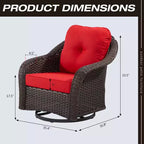Sedia a dondolo da esterno in vimini/rattan UPTIOT con cuscini