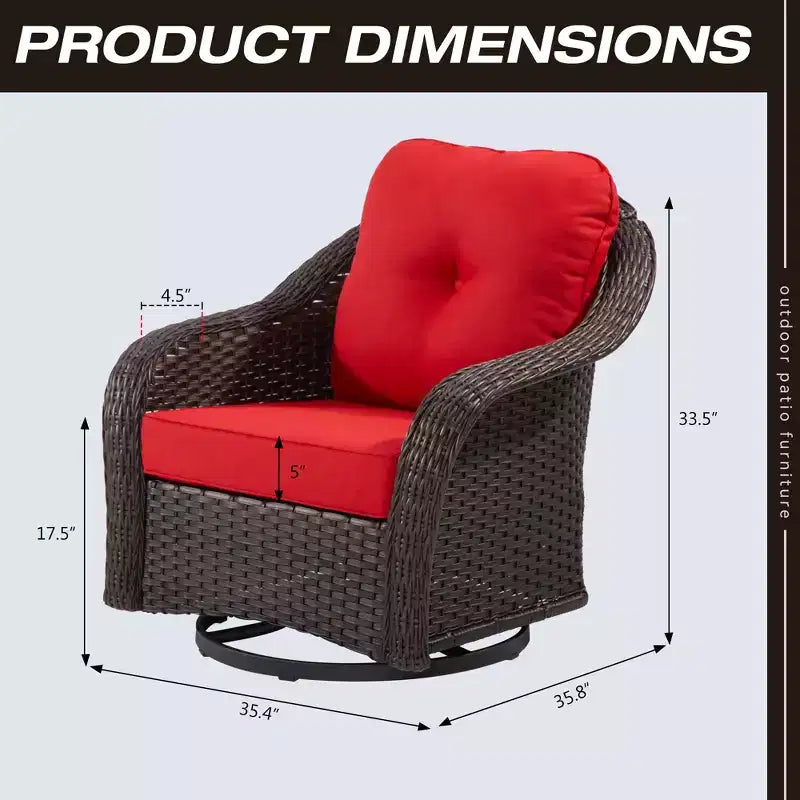 Sedia a dondolo da esterno in vimini/rattan UPTIOT con cuscini