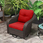 Sedia a dondolo da esterno in vimini/rattan UPTIOT con cuscini