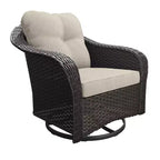 Sedia a dondolo da esterno in vimini/rattan UPTIOT con cuscini