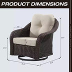 Sedia a dondolo da esterno in vimini/rattan UPTIOT con cuscini