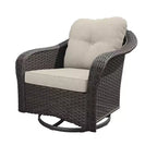 Sedia a dondolo da esterno in vimini/rattan UPTIOT con cuscini