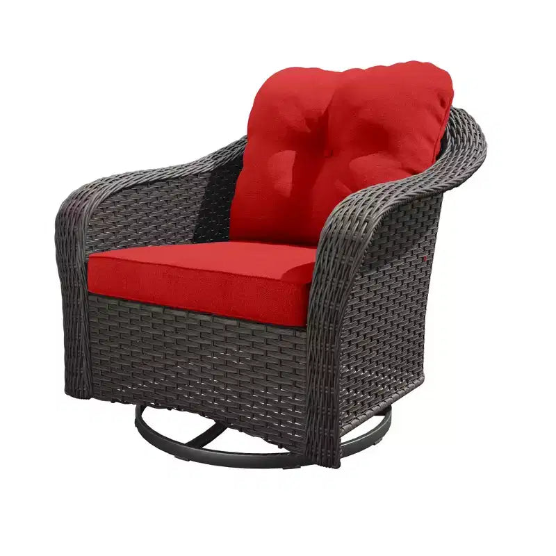 Sedia a dondolo da esterno in vimini/rattan UPTIOT con cuscini