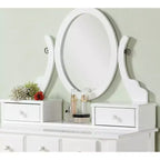 Set toeletta con sedia Ashley Wood Make-Up Dressing, bianco