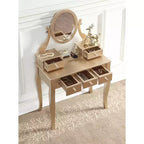 Set toeletta con sedia Ashley Wood Make-Up Dressing, bianco