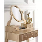 Set toeletta con sedia Ashley Wood Make-Up Dressing, bianco