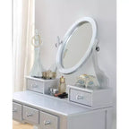 Set toeletta con sedia Ashley Wood Make-Up Dressing, bianco