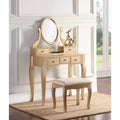 Set toeletta con sedia Ashley Wood Make-Up Dressing, bianco