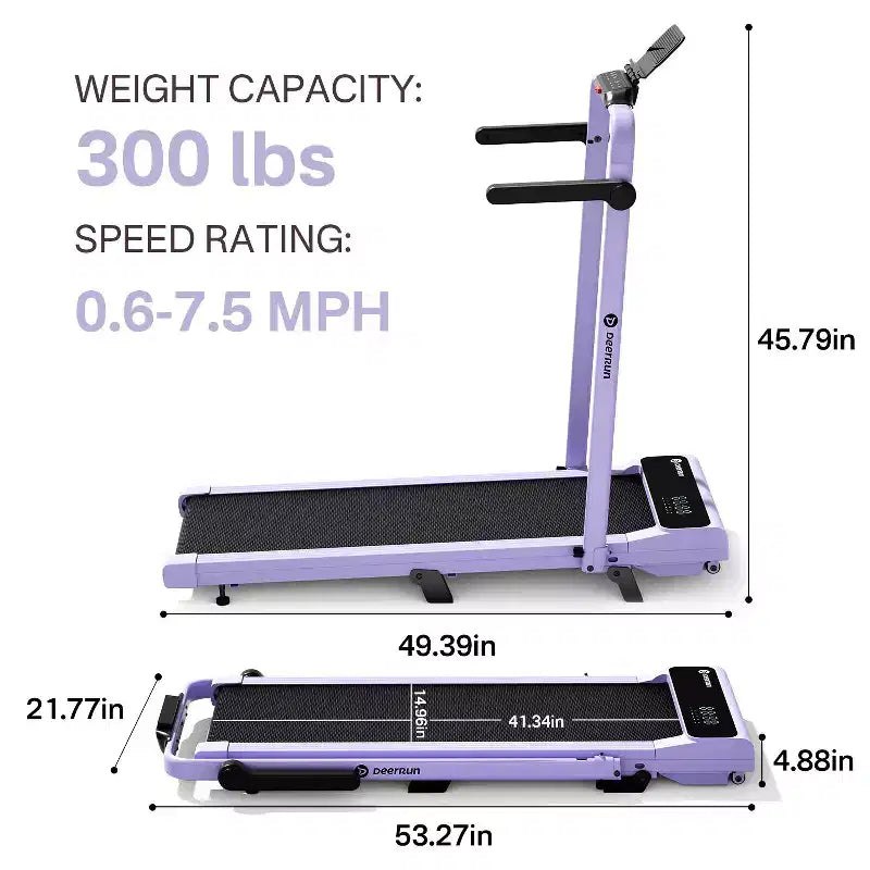 Tapis roulant cardio DeerRun A6 Plus per tutti i giorni con inclinazione del 5%, velocità regolabile fino a 12 km/h, 136 kg