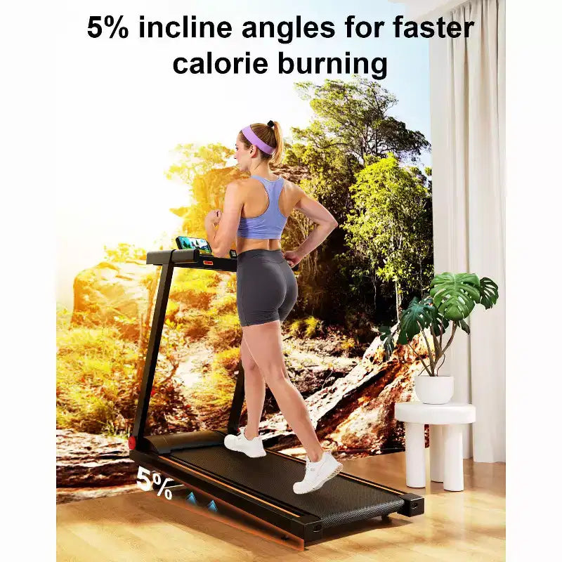 Tapis roulant cardio DeerRun A6 Plus per tutti i giorni con inclinazione del 5%, velocità regolabile fino a 12 km/h, 136 kg