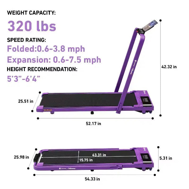 Tapis Roulant Intelligente Pieghevole DeerRun A5 Edizione Limitata Ragnatela Viola | Il Regalo Perfetto per la Salute della Famiglia