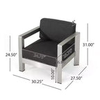Christopher Knight Home Aviara Modern Outdoor Aluminum Club Chair with Cushions