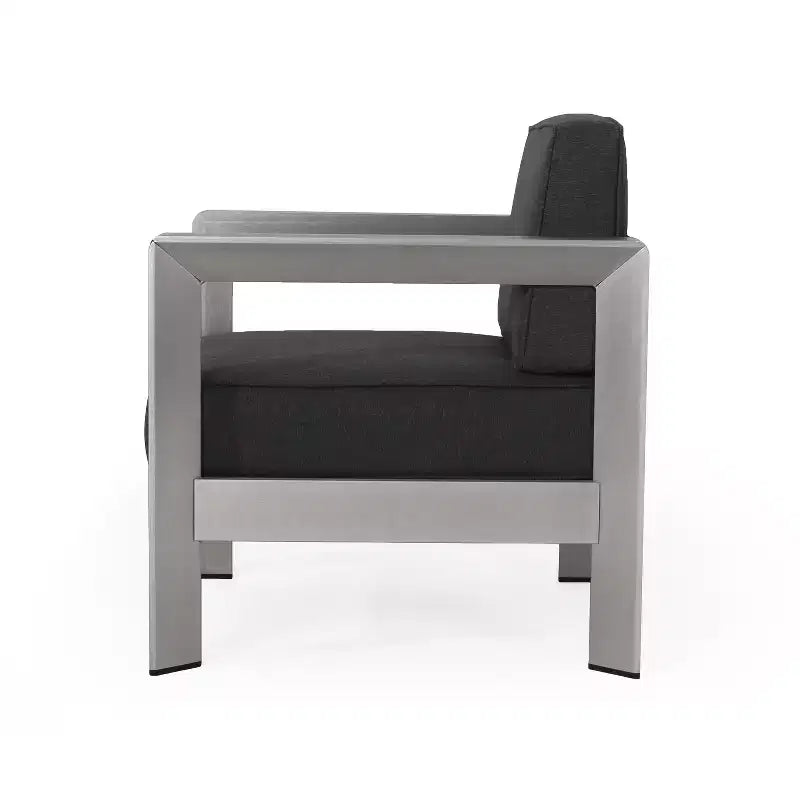 Christopher Knight Home Aviara Modern Outdoor Aluminum Club Chair with Cushions