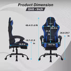 FDW Gaming Chair Racing Desk Chair with Footrest Lumbar Support Headrest Armrest Task Rolling Swivel Adjustable PC Gamer Chair