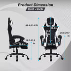 FDW Gaming Chair Racing Desk Chair with Footrest Lumbar Support Headrest Armrest Task Rolling Swivel Adjustable PC Gamer Chair