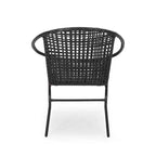 GDFStudio Belvidere Outdoor Modern Wicker and Iron Club Chairs (Set of 2)