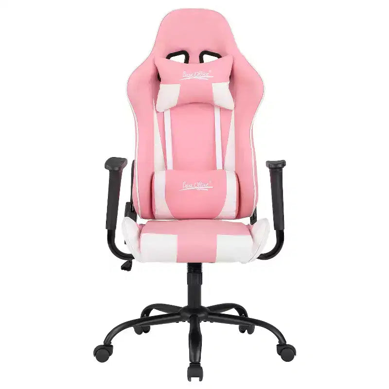 BestMassage Sedia Gaming Sedia da Ufficio con Supporto Lombare Poggiatesta Braccioli e Sedia Girevole con Rotelle per PC Gamer