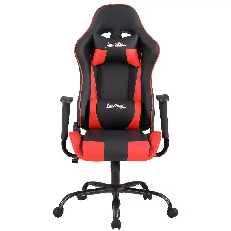 BestMassage Sedia Gaming Sedia da Ufficio con Supporto Lombare Poggiatesta Braccioli e Sedia Girevole con Rotelle per PC Gamer