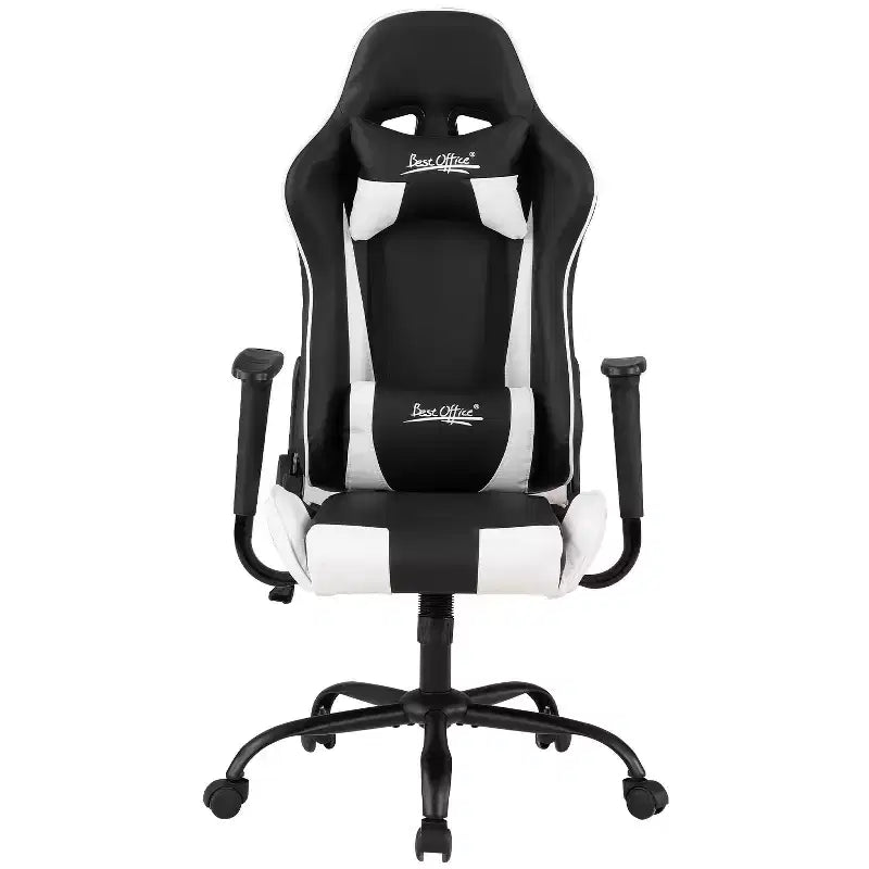 BestMassage Sedia Gaming Sedia da Ufficio con Supporto Lombare Poggiatesta Braccioli e Sedia Girevole con Rotelle per PC Gamer