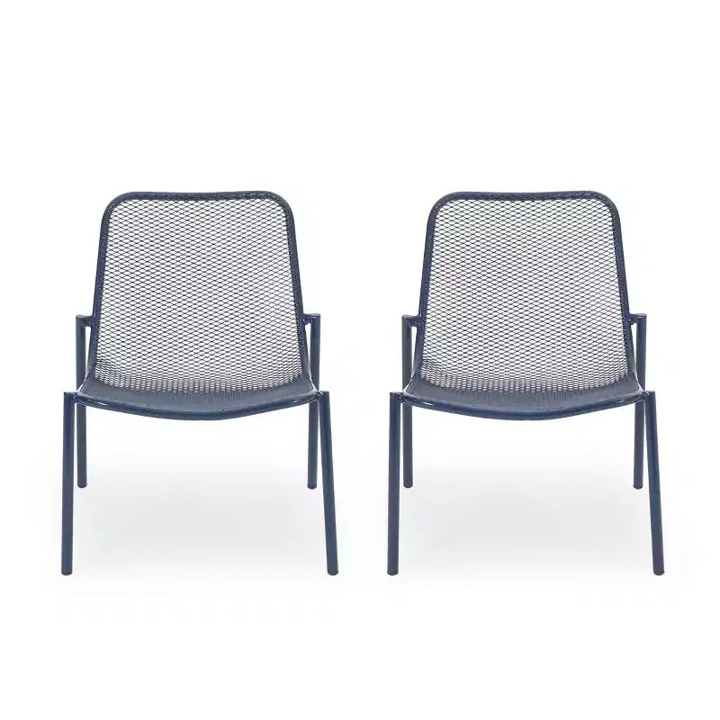 GDFStudio Douglas Sedie da Esterno in Rete Metallia (Set di 2)
