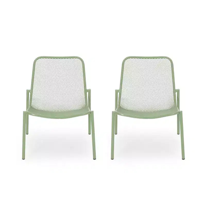 GDFStudio Douglas Sedie da Esterno in Rete Metallia (Set di 2)