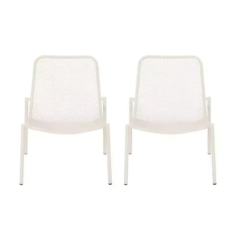 GDFStudio Douglas Sedie da Esterno in Rete Metallia (Set di 2)
