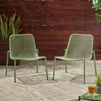 GDFStudio Douglas Outdoor Metal Mesh Accent Chairs (Set of 2)
