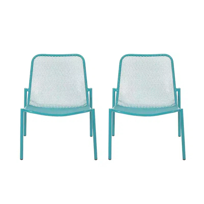 GDFStudio Douglas Sedie da Esterno in Rete Metallia (Set di 2)