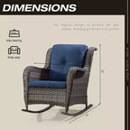 UPTIOT Patio Wicker Rocking Chair with Cushions