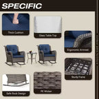 UPTIOT Patio Wicker Rocking Chair with Cushions