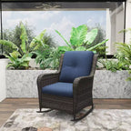 UPTIOT Patio Wicker Rocking Chair with Cushions