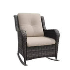 UPTIOT Patio Wicker Rocking Chair with Cushions