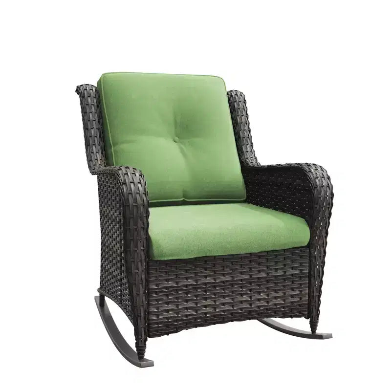 UPTIOT Patio Wicker Rocking Chair with Cushions