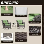 UPTIOT Patio Wicker Rocking Chair with Cushions