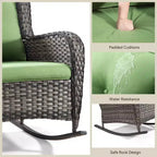 UPTIOT Patio Wicker Rocking Chair with Cushions