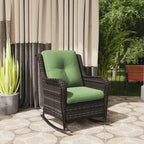 UPTIOT Patio Wicker Rocking Chair with Cushions