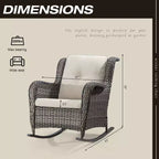 UPTIOT Patio Wicker Rocking Chair with Cushions