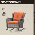 UPTIOT Patio Wicker Rocking Chair with Cushions