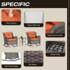 UPTIOT Patio Wicker Rocking Chair with Cushions