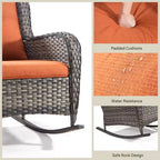 UPTIOT Patio Wicker Rocking Chair with Cushions