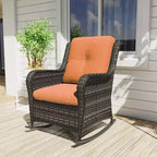 UPTIOT Patio Wicker Rocking Chair with Cushions