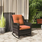 UPTIOT Patio Wicker Rocking Chair with Cushions