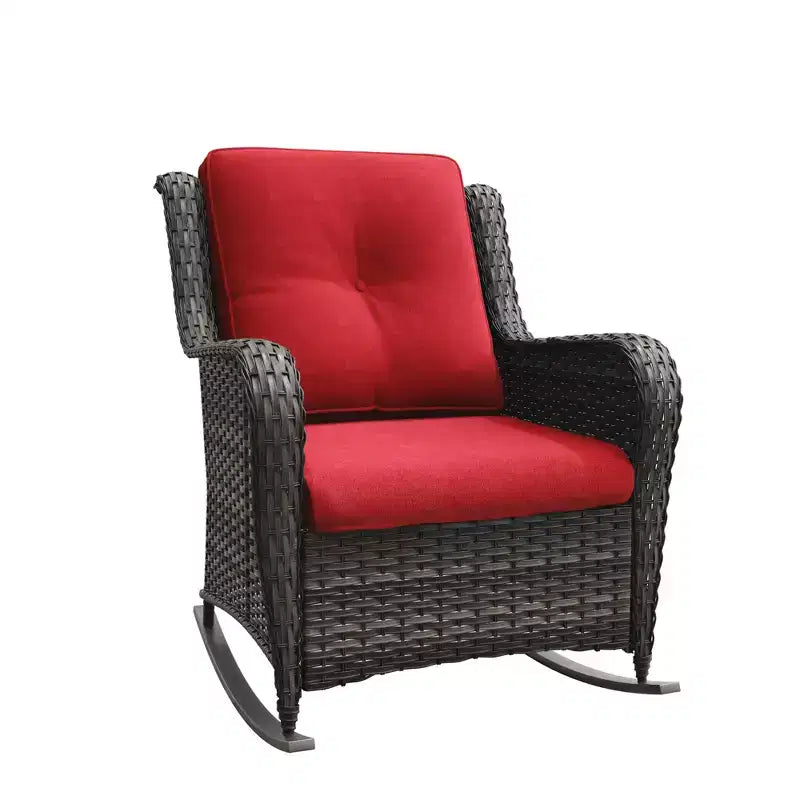 UPTIOT Patio Wicker Rocking Chair with Cushions