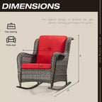 UPTIOT Patio Wicker Rocking Chair with Cushions