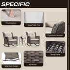 UPTIOT Patio Wicker Rocking Chair with Cushions